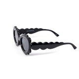 12 Pack: Flower Puff Round Wholesale Sunglasses