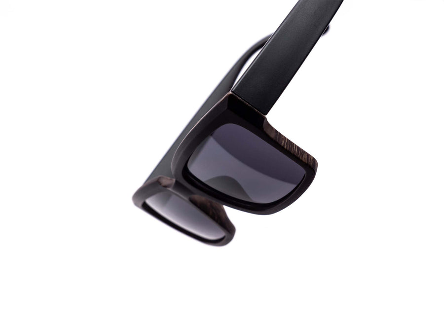 12 Pack: Classy Square Semi Wood Texture Wholesale Sunglasses