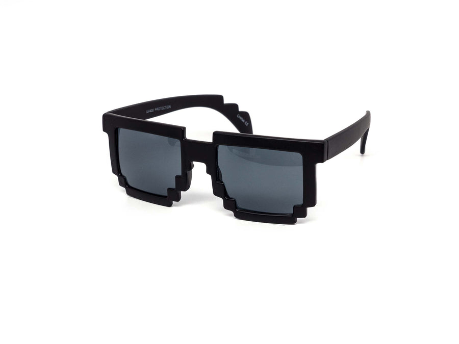 12 Pack: All-black Digital Craft Pixel Wholesale Sunglasses