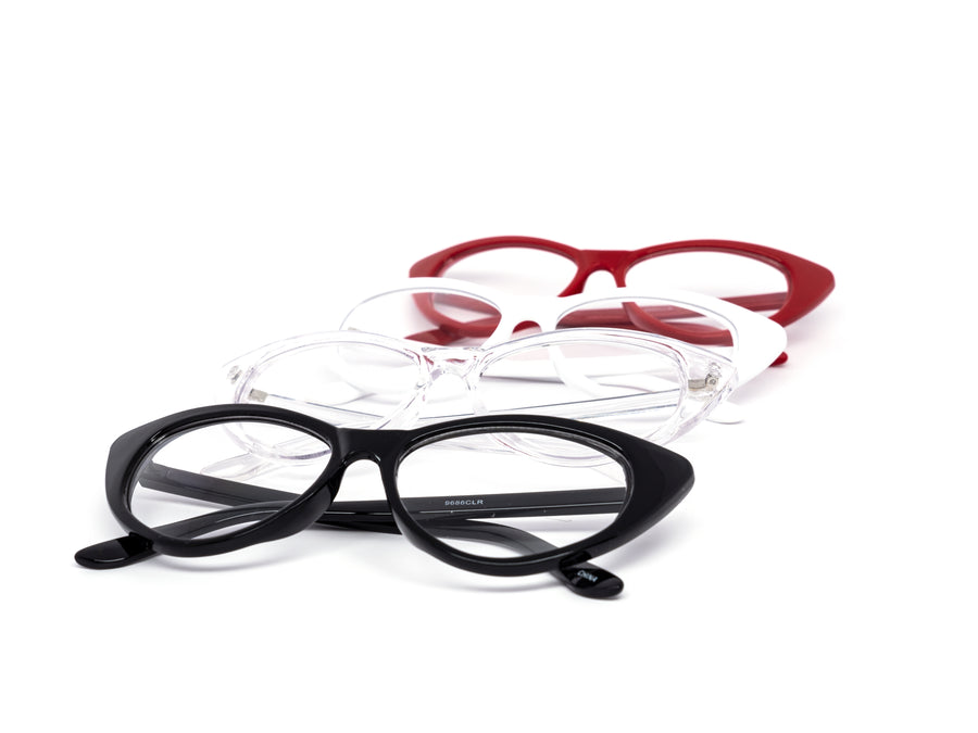 12 Pack: Classic Super Cateye Clear Wholesale Glasses