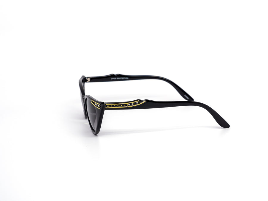 12 Pack: Elegant Cateye Gold Rhinestone Accent Wholesale Sunglasses