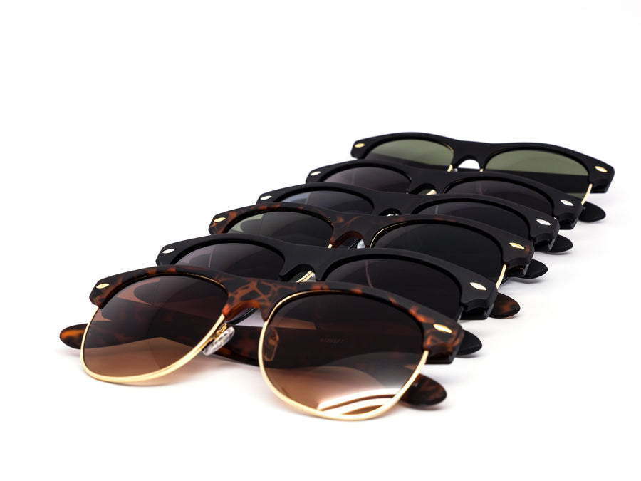 12 Pack: Classic Clubber Soft Touch Matte Finish Wholesale Sunglasses