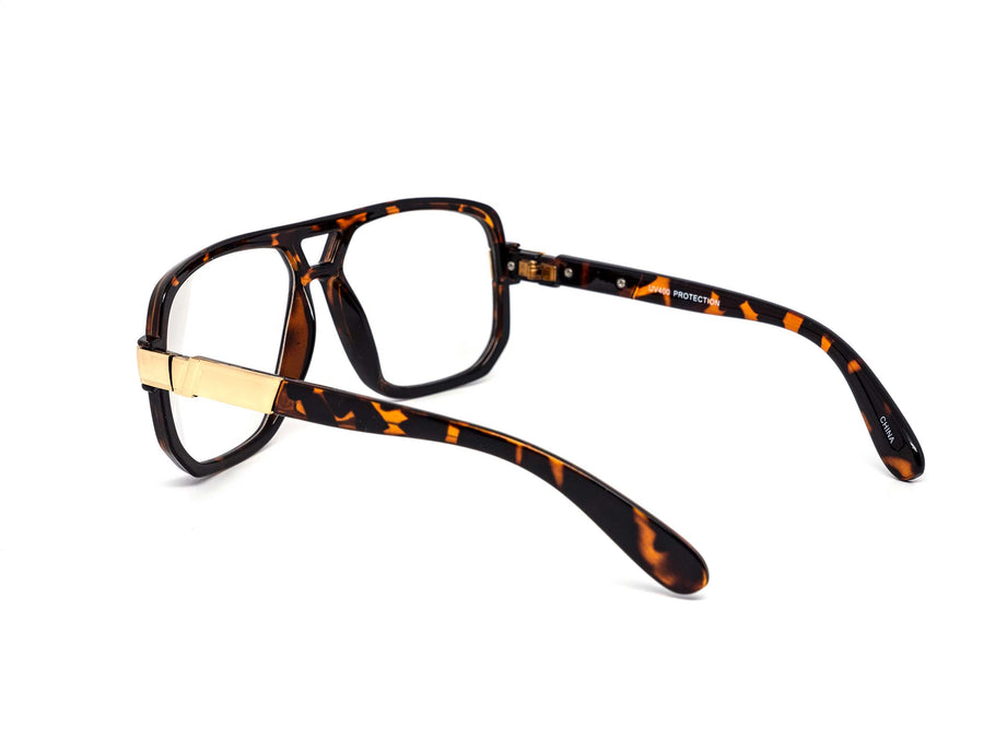 12 Pack: Retro Big Boss Aviator Clear Glasses Wholesale Sunglasses