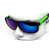 12 Pack: Active Sports Matte Black Mirror Thick Wholesale Sunglasses