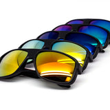 12 Pack: Active Sports Matte Black Mirror Thick Wholesale Sunglasses