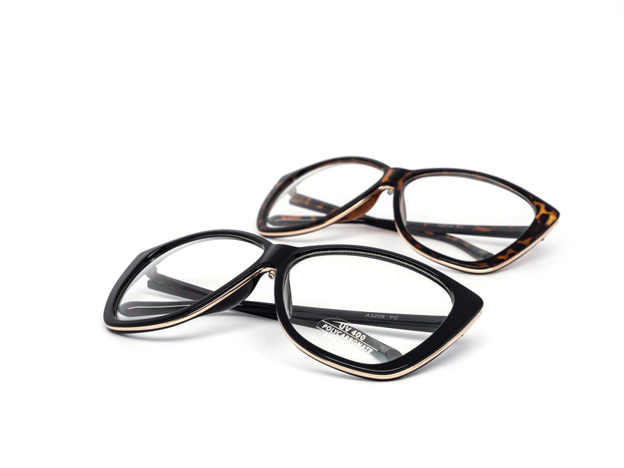 12 Pack: Oversized Round Cateye Clear Wholesale Glasses