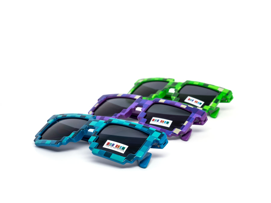 12 Pack: Kids Digital Craft Pixel Wholesale Sunglasses