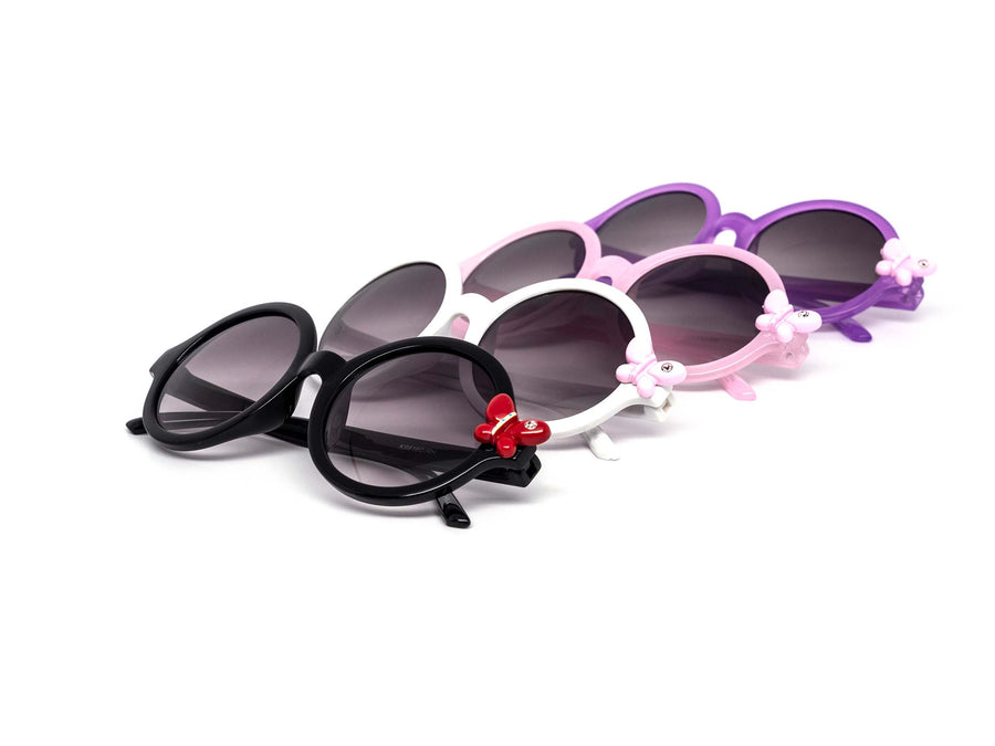 12 Pack: Kids Circle Rhinestone Butterfly Gradient Wholesale Sunglasses
