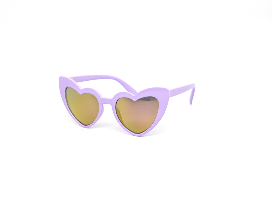 12 Pack: Kids Heart Color Mirror Wholesale Sunglasses