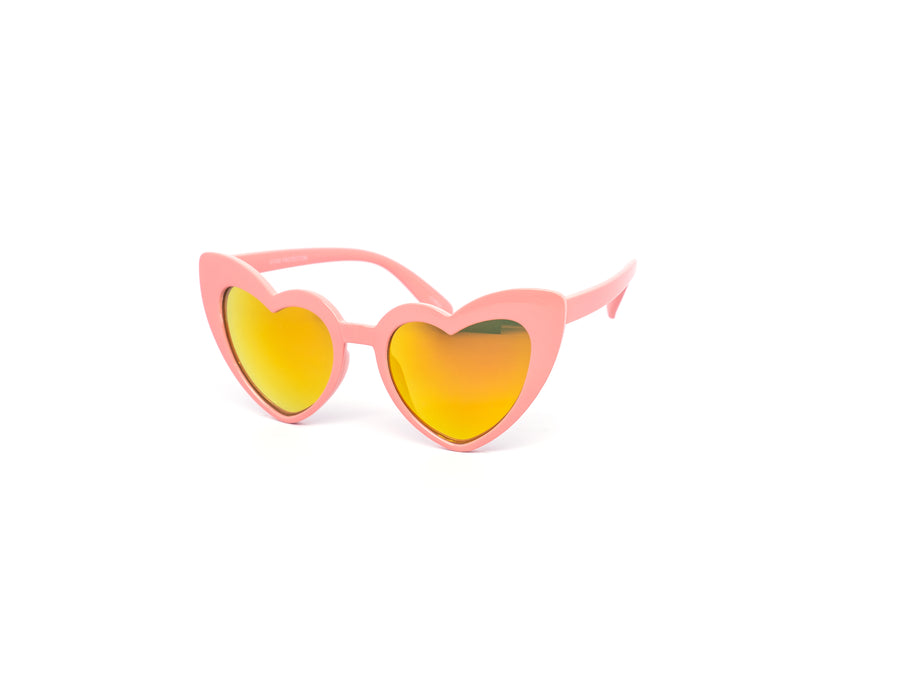 12 Pack: Kids Heart Color Mirror Wholesale Sunglasses