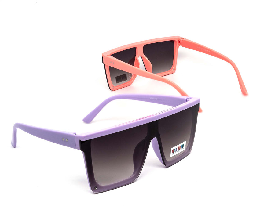 12 Pack: Kids Oversized Gradient Shield Wholesale Sunglasses