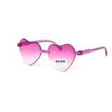 12 Pack: Kids Rimless Color Heart Acetate Wholesale Sunglasses