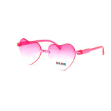 12 Pack: Kids Rimless Color Heart Acetate Wholesale Sunglasses
