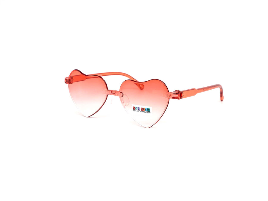 12 Pack: Kids Rimless Color Heart Acetate Wholesale Sunglasses