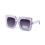 12 Pack: Kids Square Rhinestone Wholesale Sunglasses