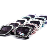 12 Pack: Kids Square Rhinestone Wholesale Sunglasses