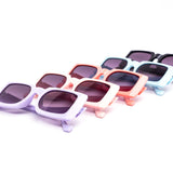 12 Pack: Kids Chunky Square Gradient Wholesale Sunglasses