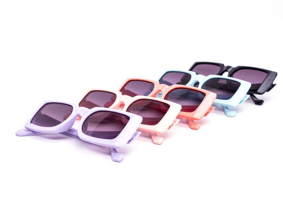 12 Pack: Kids Chunky Square Gradient Wholesale Sunglasses