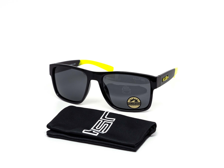 12 Pack: Polarized Kush Square Dark Wholesale Sunglasses with Pouch