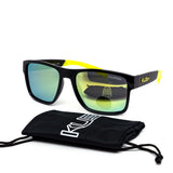 12 Pack: Polarized Kush Square Mirror Wholesale Sunglasses with Pouch