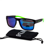12 Pack: Polarized Kush Square Mirror Wholesale Sunglasses with Pouch