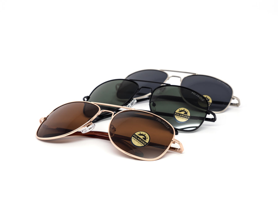 12 Pack: Polarized Slim Metal Aviator Wholesale Sunglasses