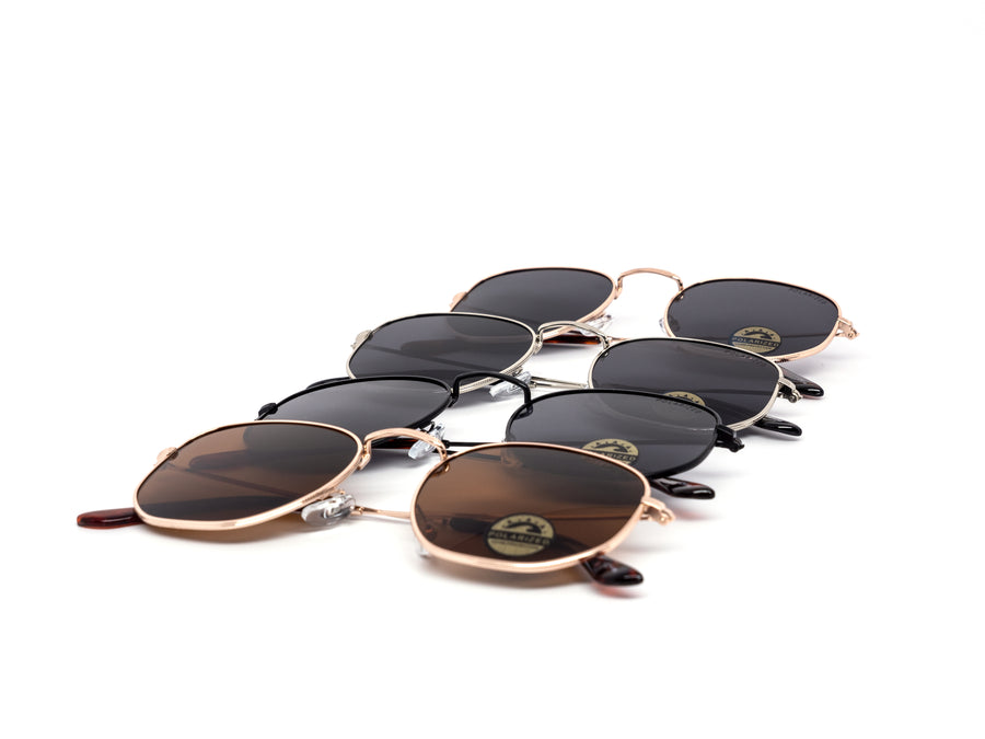12 Pack: Classy Hexagon Polarized Assorted Wholesale Sunglasses