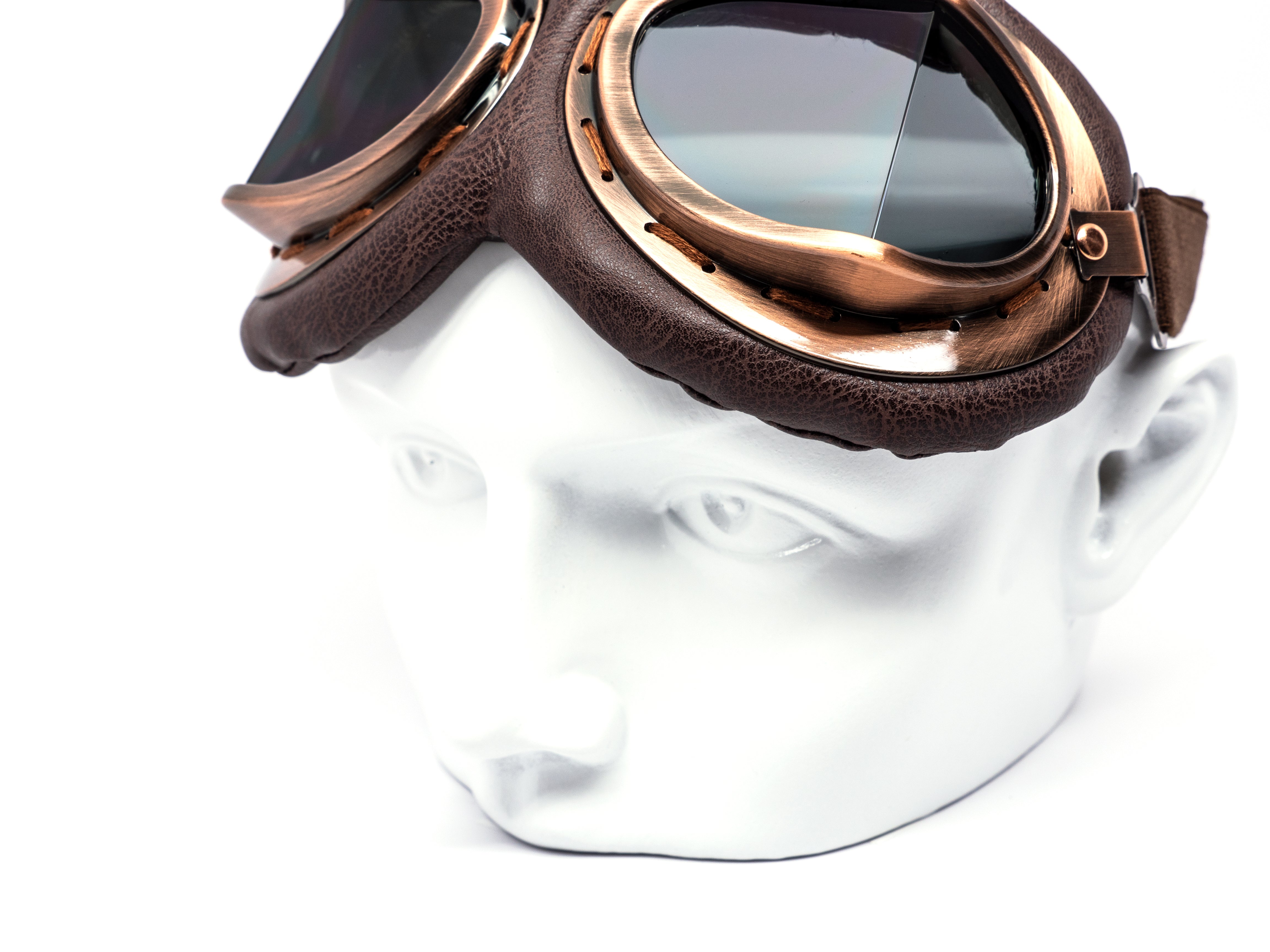 Vintage Aviator Motorcycle Goggles Steampunk Vintage Pilot Goggles - Antique Copper Color, Clear Lens, Motorcycle Style Vintage Flying Goggles - Foto 13